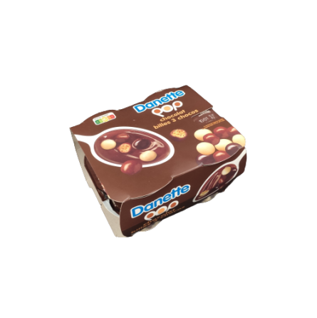 Yaourt Danette Chocolat aux Billes Trois Chocolats x4